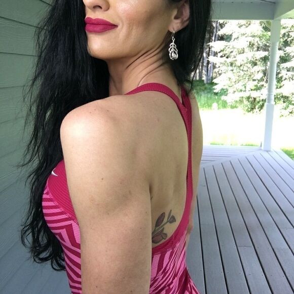 Nike fitness top built in sports bra pink - Picture 4 of 7